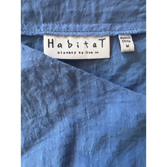Habitat Womens Blue Asymmetrical Top M Lagenlook Minimalist  Summer - Picture 2 of 6